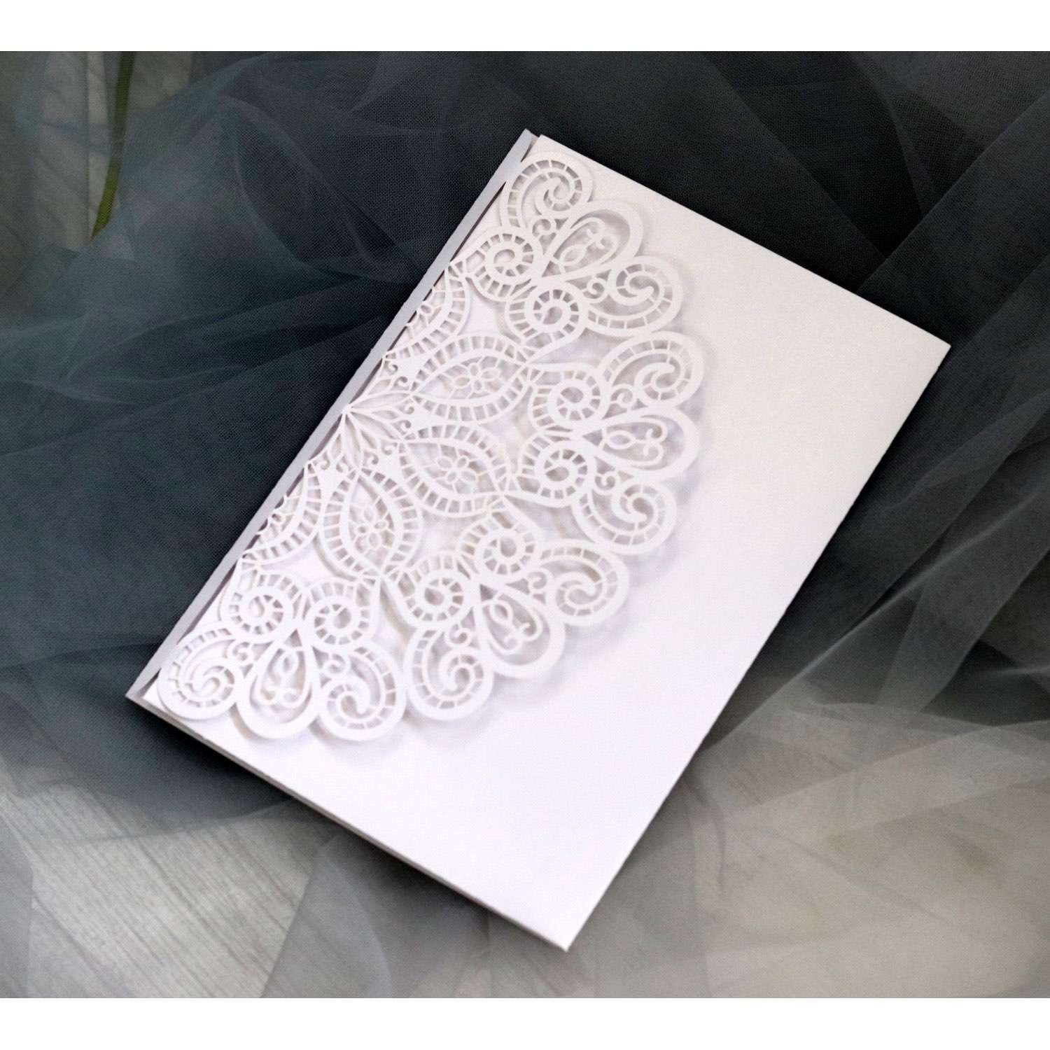 White Invitation Card New Wedding Card Laser Cut Iridescent Paper Annual Meeting Invitation Card